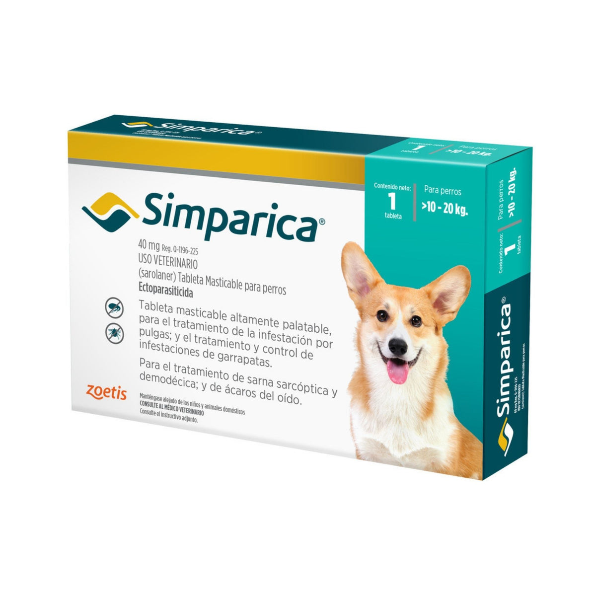 SIMPARICA 10 a 20 kg 1 tab PERRO