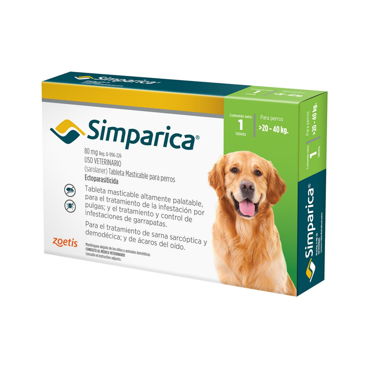 SIMPARICA 20 a 40 kg 1 tab PERRO