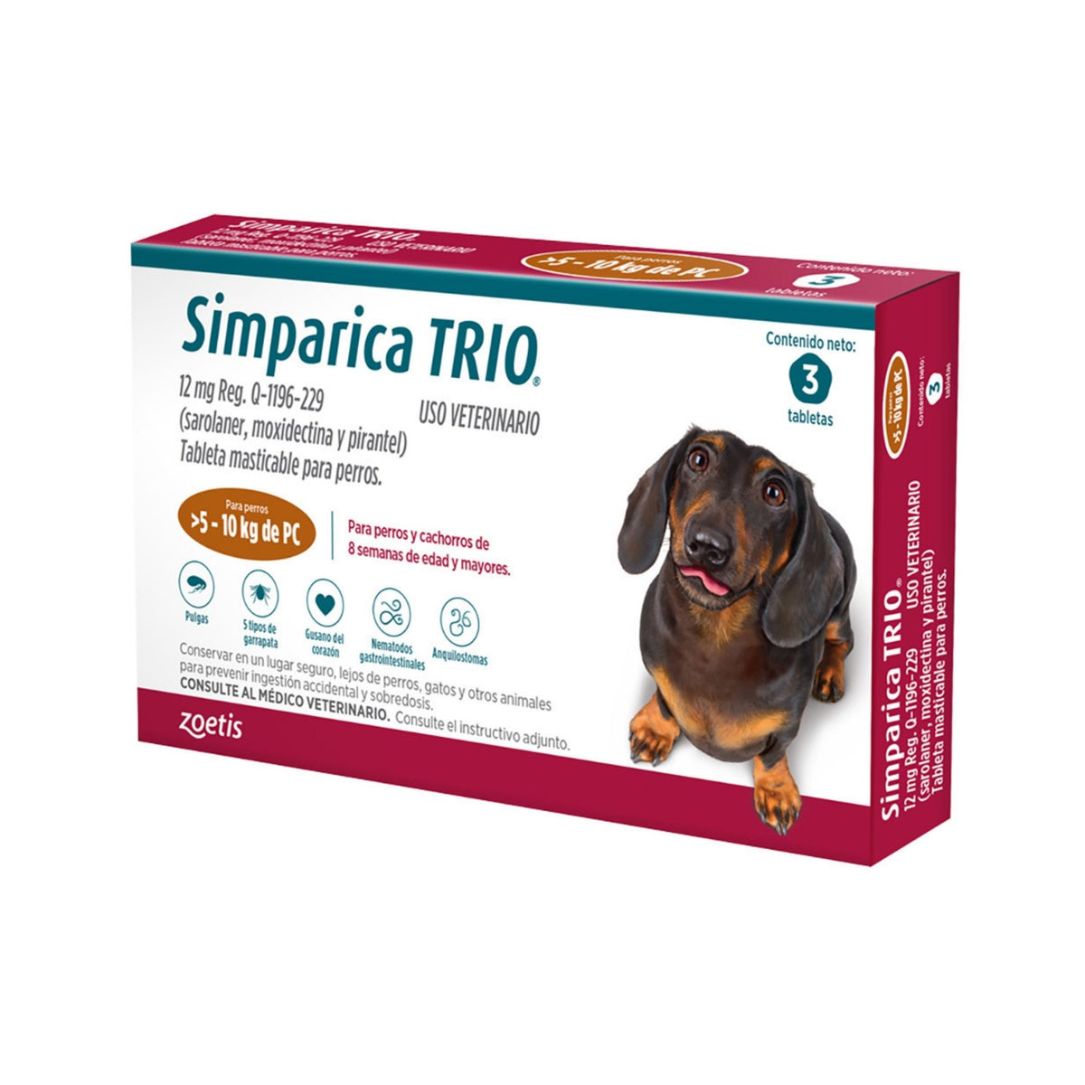 SIMPARICA TRIO 5.1 a 10 kg 3 tabs