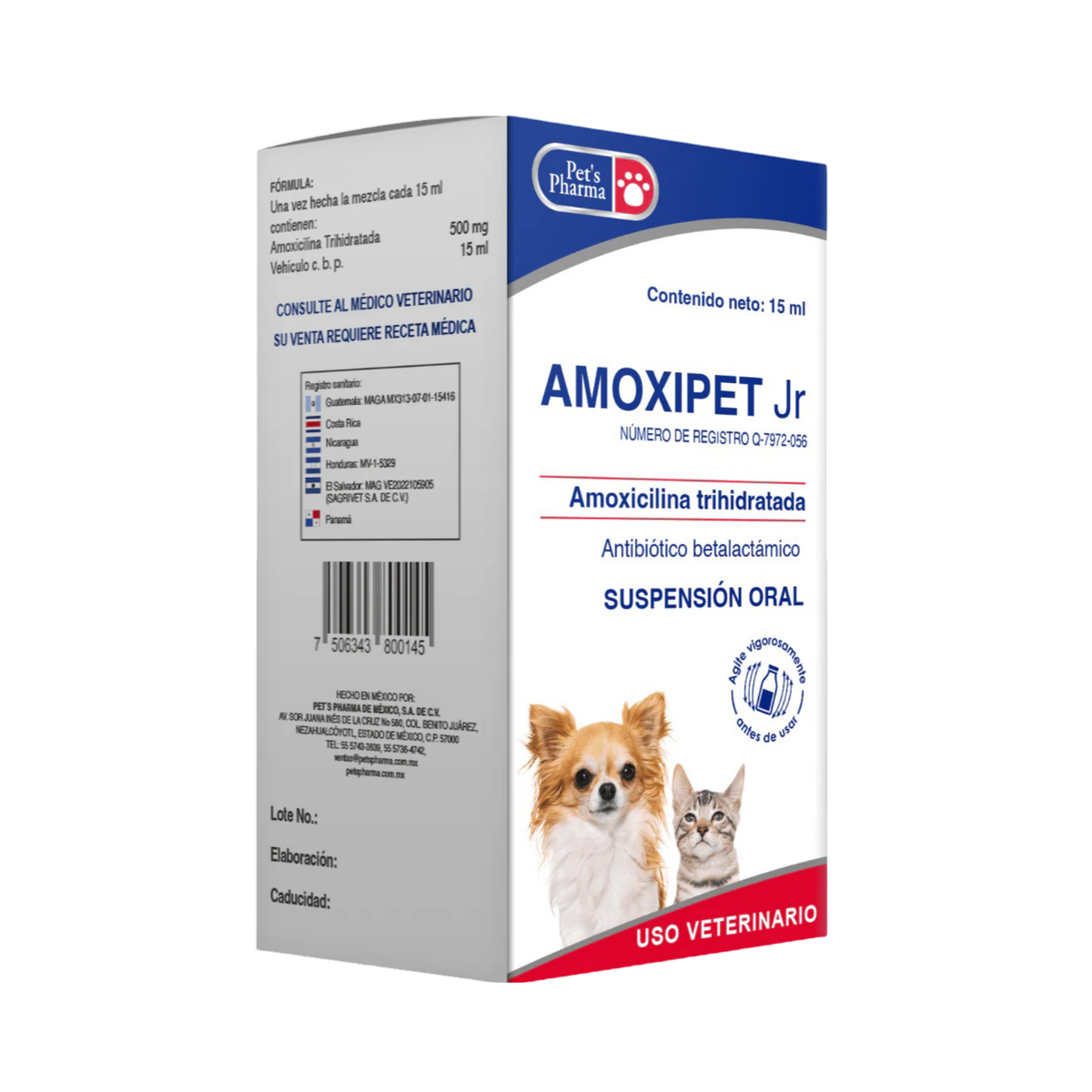 AMOXIPET Jr SUSPENSIÓN 500 mg 15 ml
