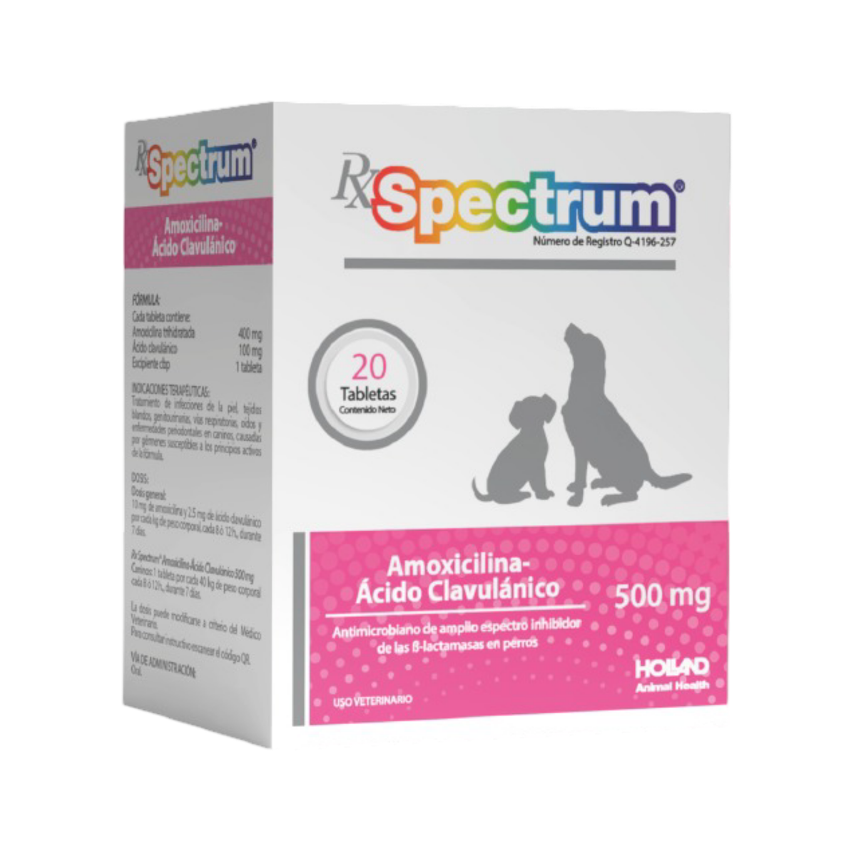 RX SPECTRUM AMOXICILINA ACIDO CLAVULANICO 500 mg 20 tabs