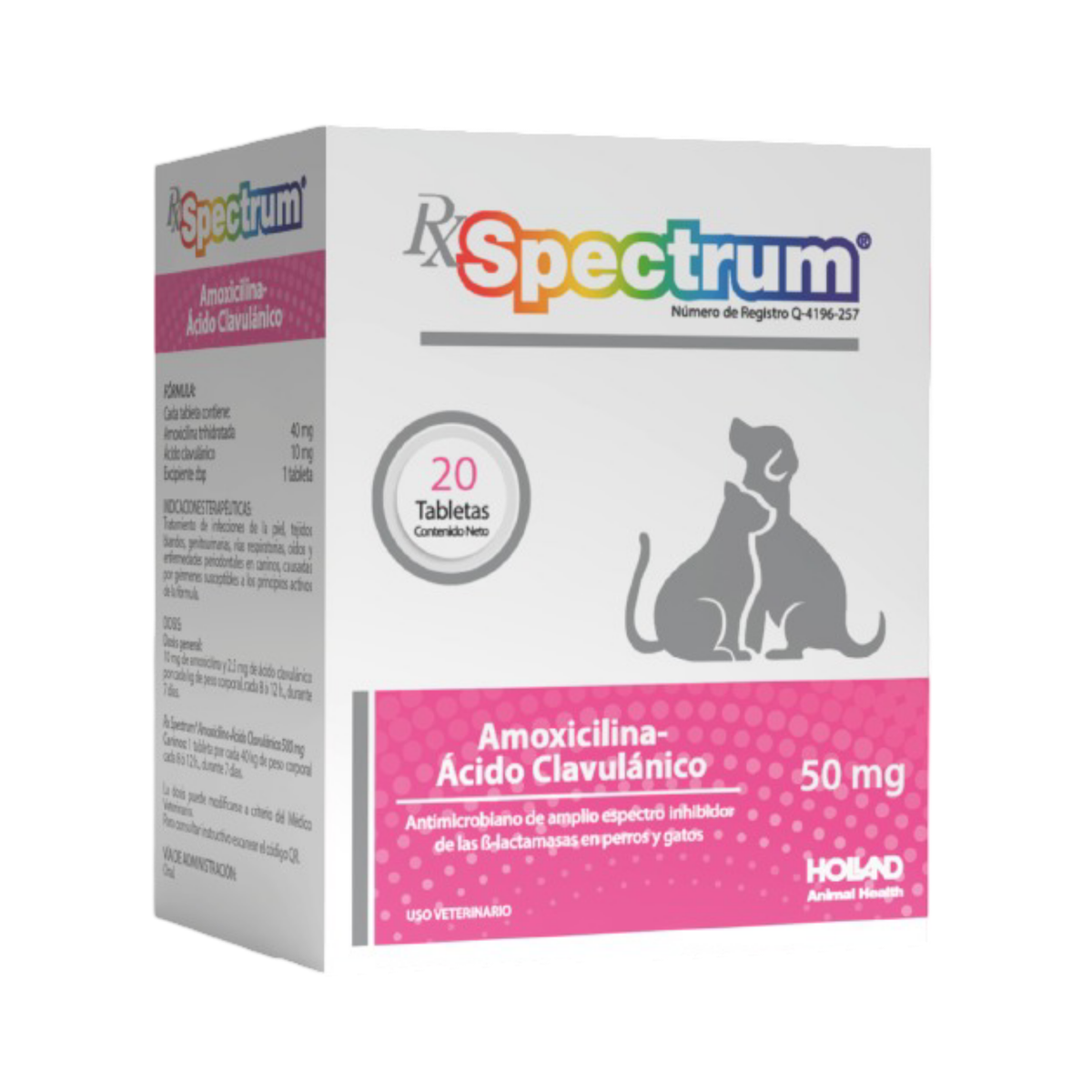 RX SPECTRUM AMOXICILINA ACIDO CLAVULANICO 50 mg 20 tabs