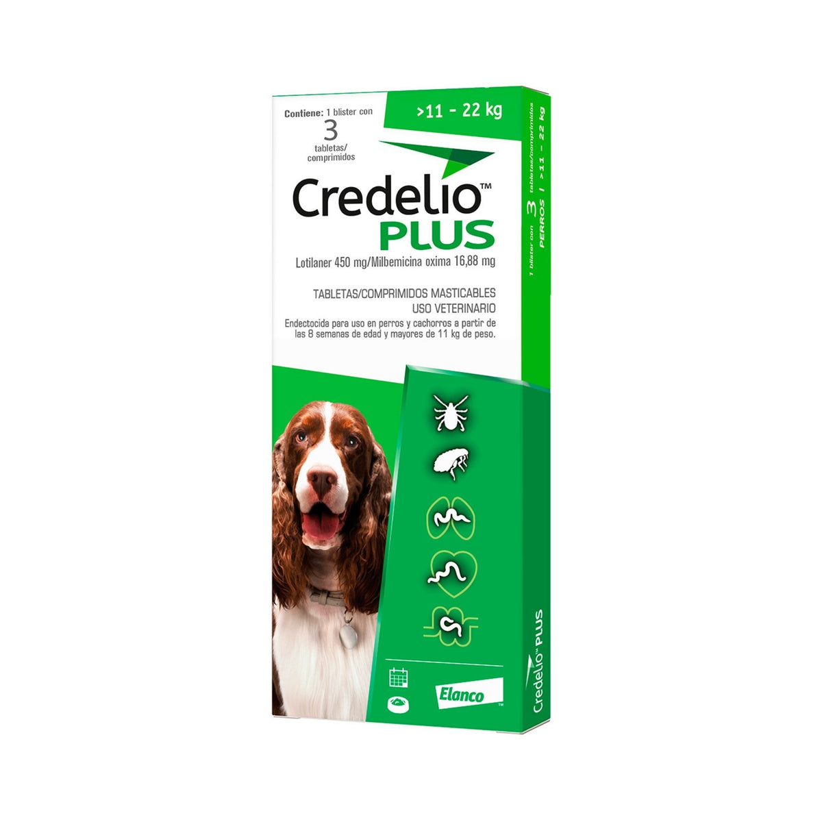 CREDELIO PLUS 11-22 kg 3 tabs PERRO