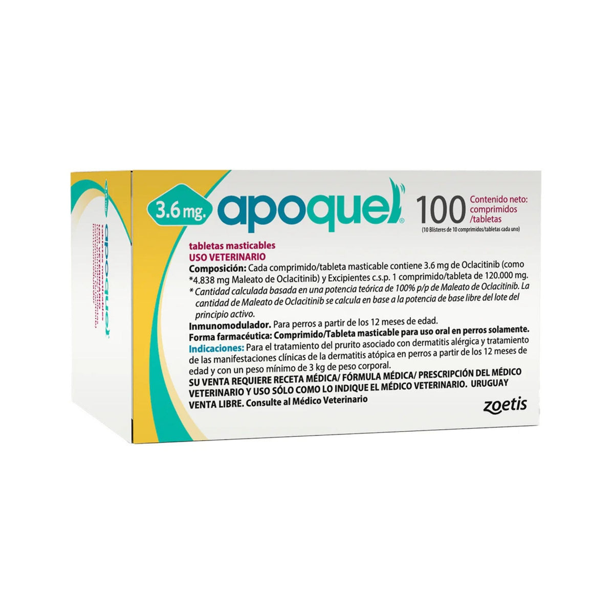 APOQUEL MASTICABLE 3.6 mg 100 tabs