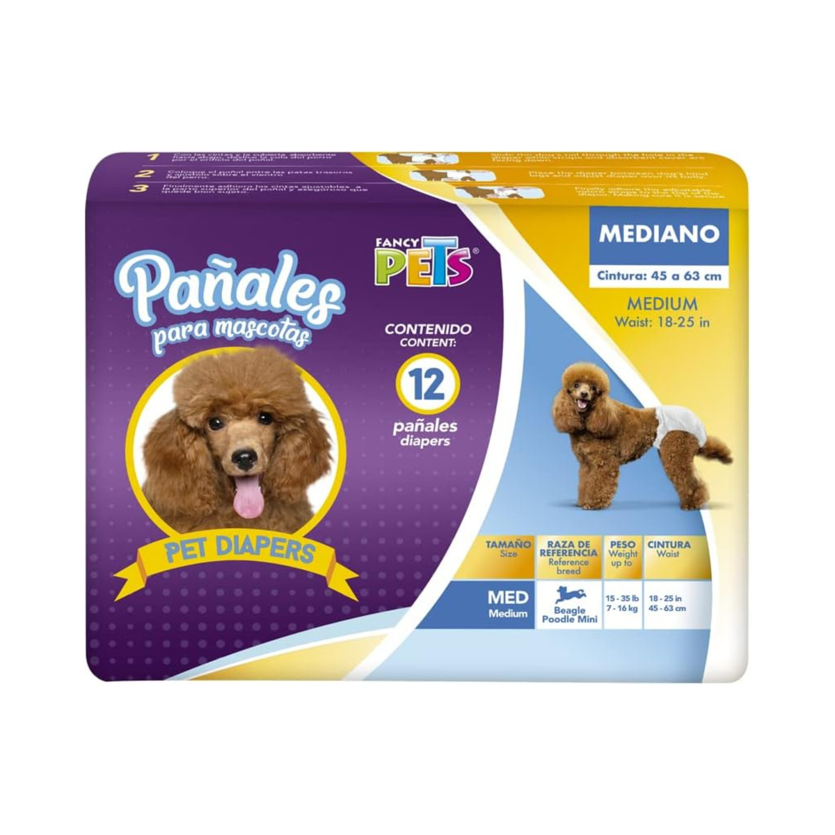 PAÑAL SANITARIO MED 12 pzas PERRO
