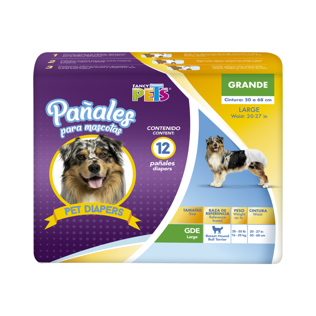 PAÑAL SANITARIO GDE 12 pzas PERRO