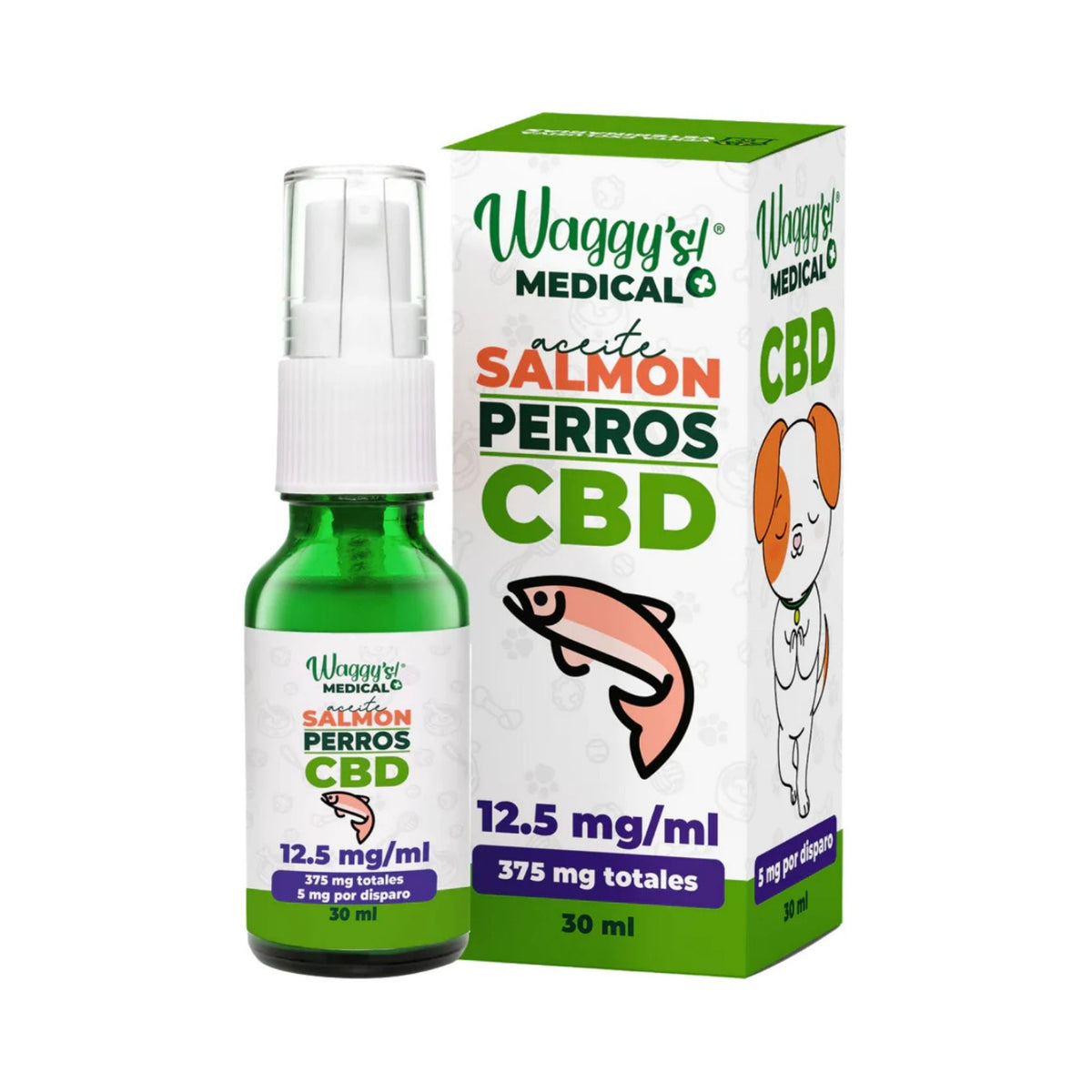 WAGGY´S ACEITE CBD SALMÓN 375 mg 30 ml PERRO