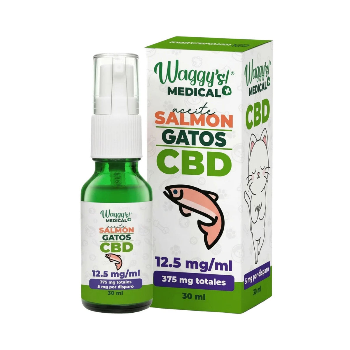 WAGGY´S ACEITE CBD SALMÓN 375 ml 30 ml GATO
