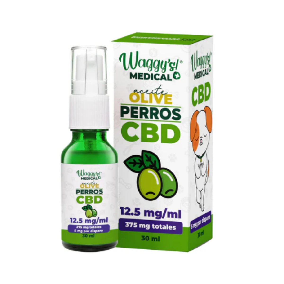 WAGGY´S ACEITE CBD ACEITE DE OLVIA 375 mg 30 ml PERRO