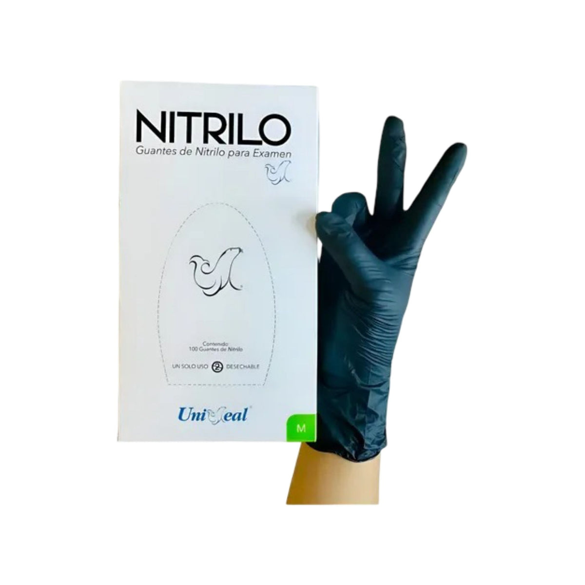 GUANTE NITRILO NEGRO TALLA M 1 pza