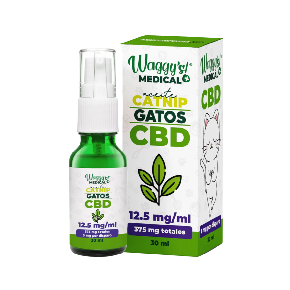 WAGGY´S ACEITE CBD CATNIP 375 mg 30 ml GATO
