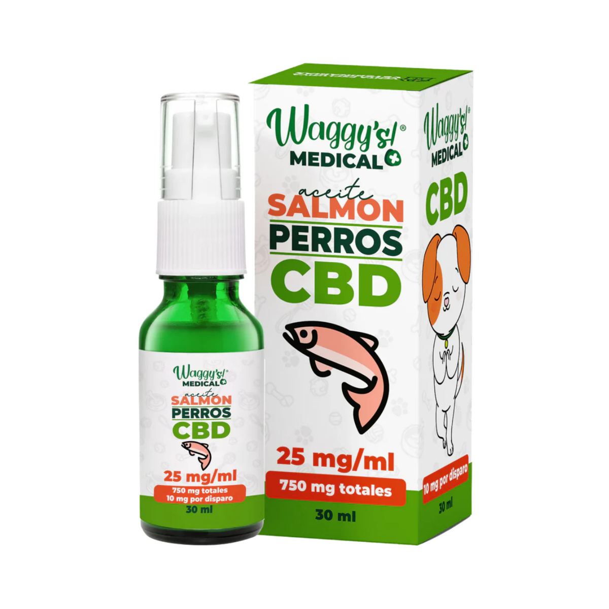 WAGGY´S ACEITE CBD SALMÓN 750 mg 30 ml PERRO