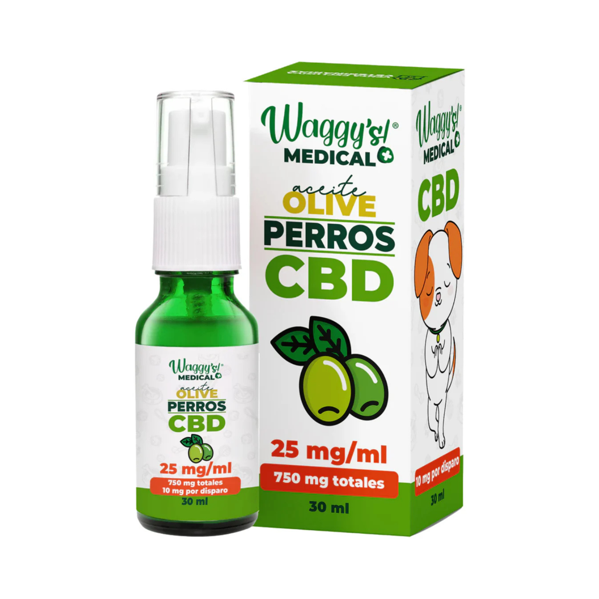 WAGGY´S ACEITE CBD ACEITE DE OLIVA 750 mg 30 ml PERRO