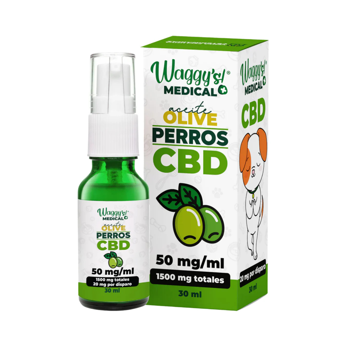 WAGGY´S ACEITE CBD ACEITE DE OLIVA 1500 mg 30 ml PERRO
