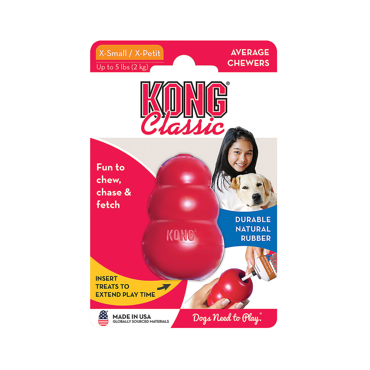 JUGUETE KONG CLÁSICO ROJO EXTRA CHICO