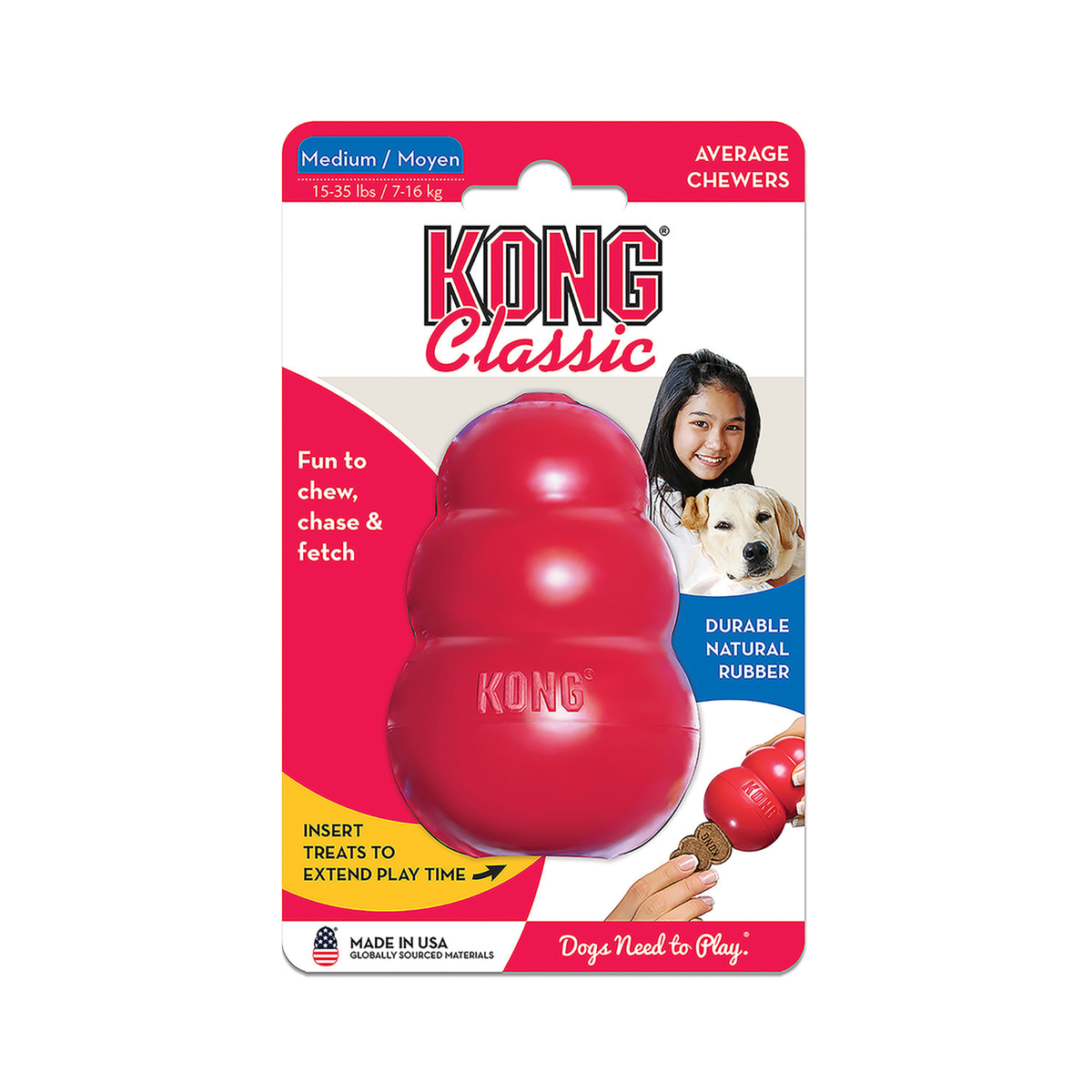 JUGUETE KONG CLÁSICO ROJO MEDIANO