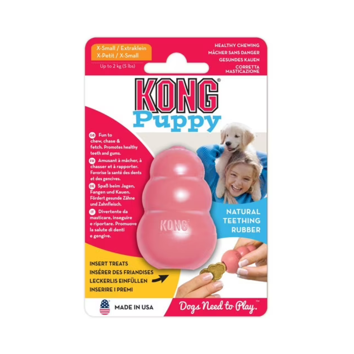 JUGUETE KONG CACHORRO EXTRA CHICO ROSA
