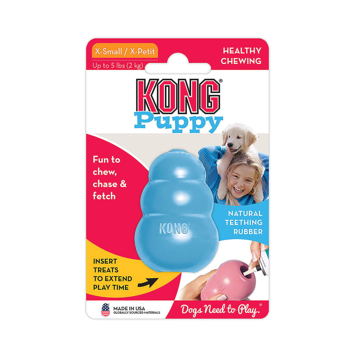 JUGUETE KONG CACHORRO EXTRA CHICO AZUL