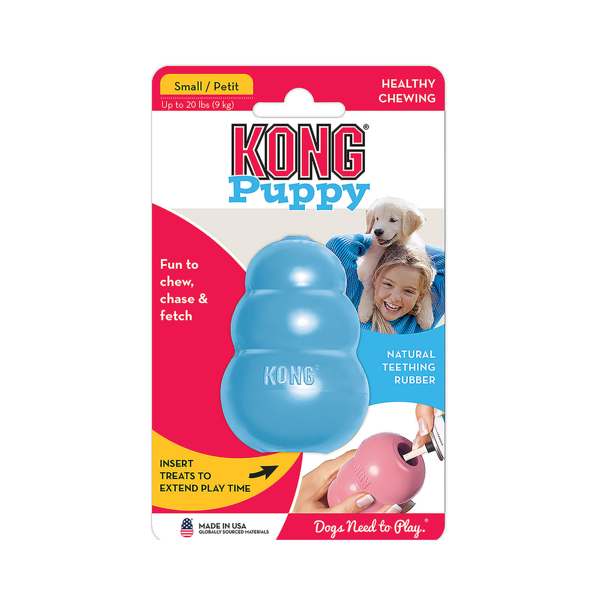 JUGUETE KONG CACHORRO CHICO AZUL
