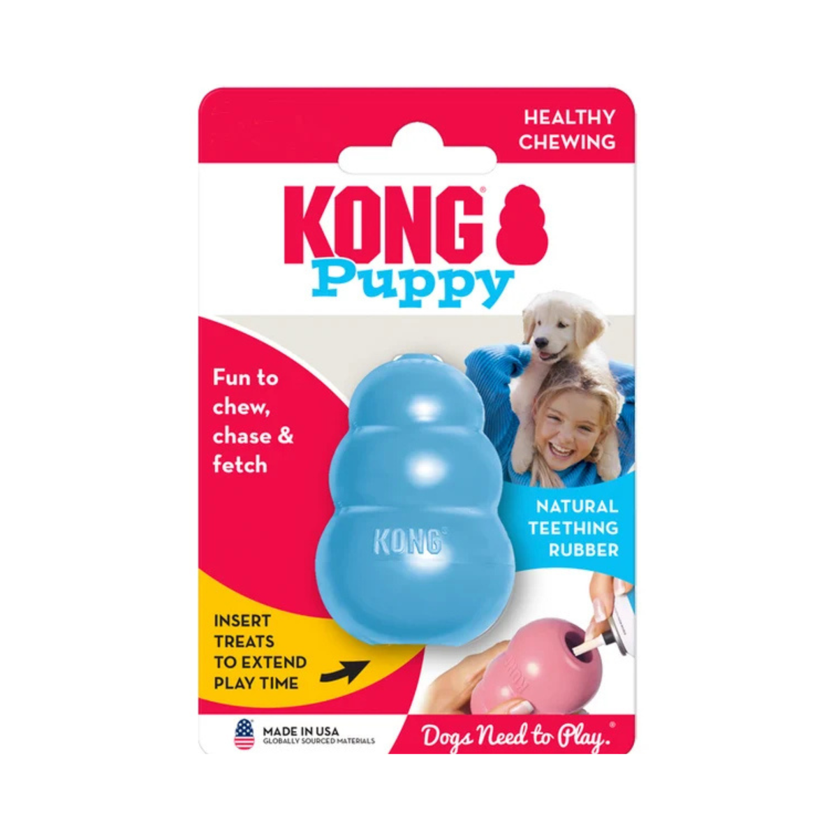 JUGUETE KONG CACHORRO MEDIANO AZUL