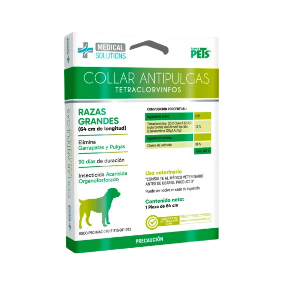 COLLAR ANTIPULGAS P/RAZAS GRANDES (64 CM)