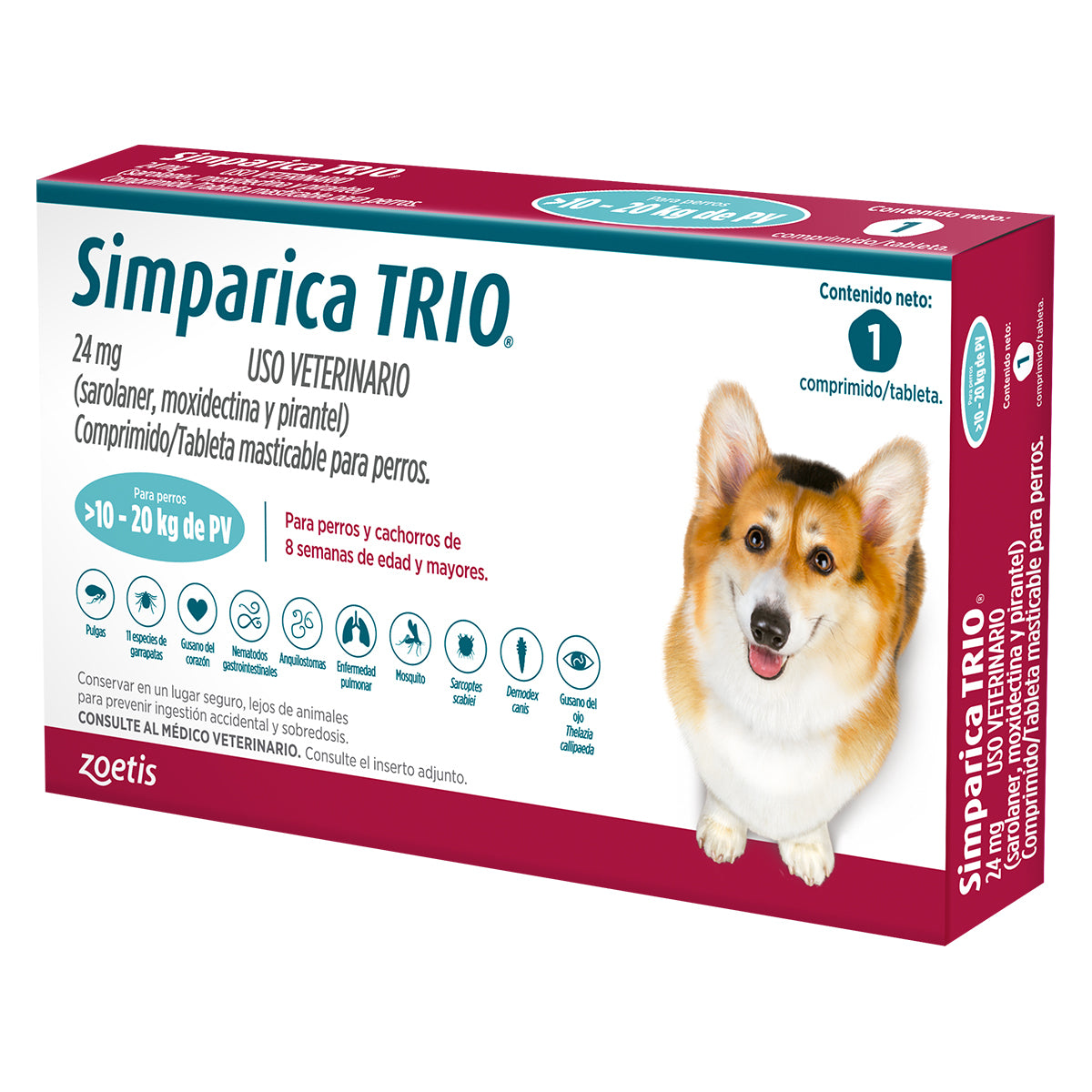 SIMPARICA TRIO 10-20 kg 1 tab